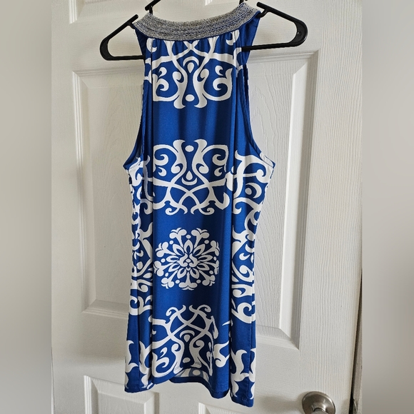 INC International XL Blue White Beads - Picture 3 of 5